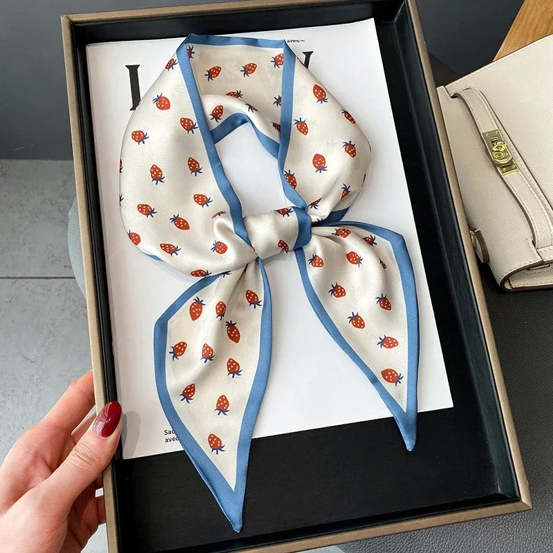 Luxury Silk-Feel Ribbon Scarf