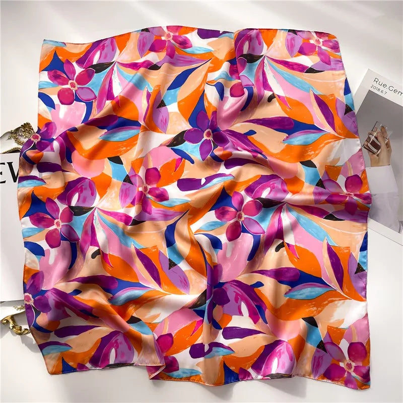 Premium Square Silk-Feel Scarf