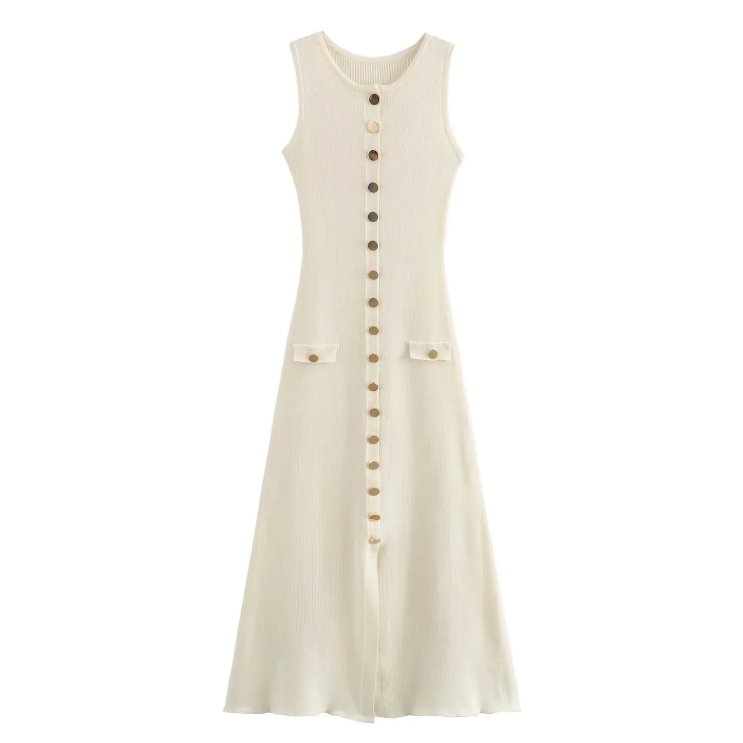 Elegant Solid Knitted Dress