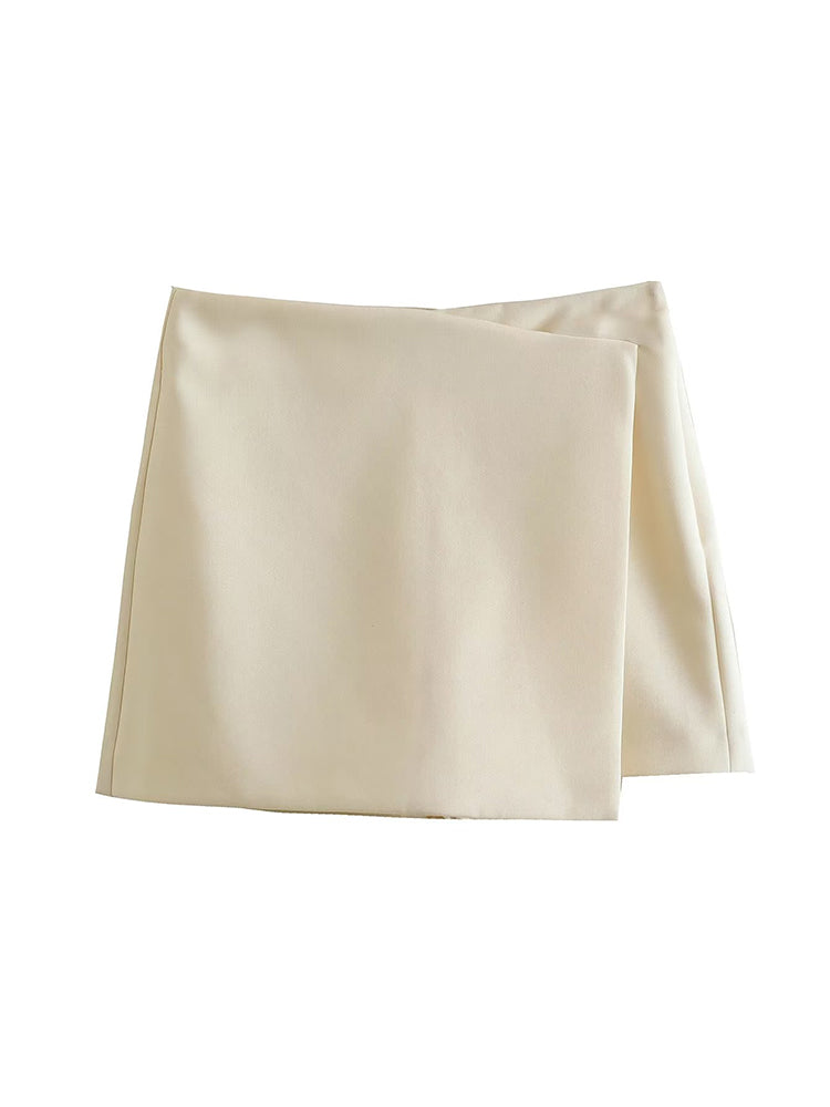 Willshela High-Waisted Asymmetrical Shorts Skort