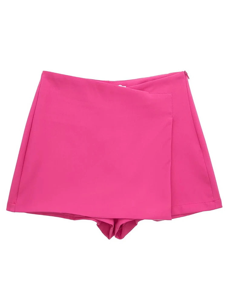 Willshela High-Waisted Asymmetrical Shorts Skort