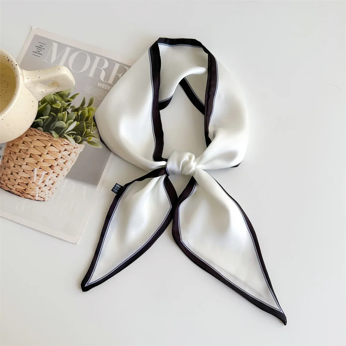 Luxury Silk-Feel Ribbon Scarf