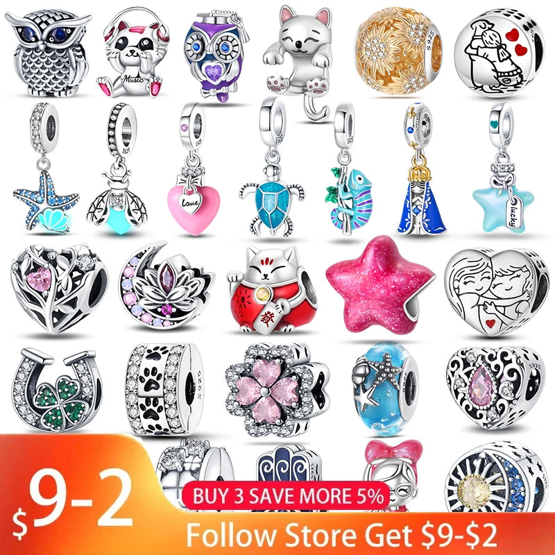 925 Sterling Silver Ocean Charm Collection