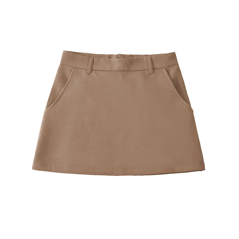 High Waist A-Line Mini Skirt