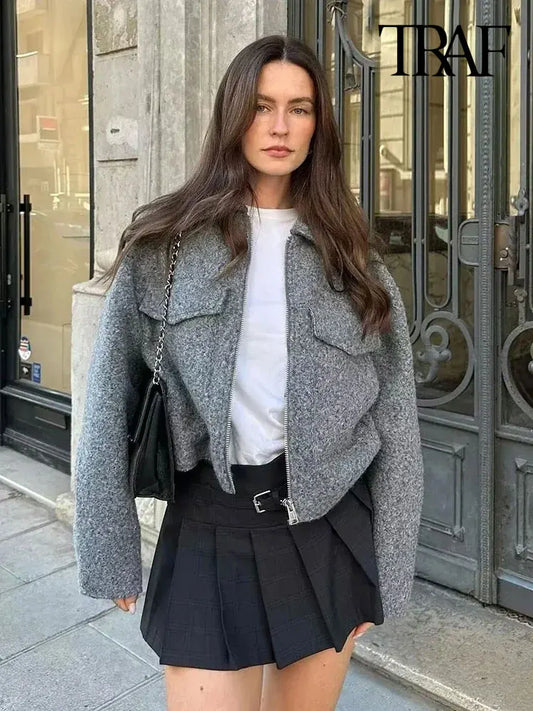 Women's Cropped Zip-Up Jacket