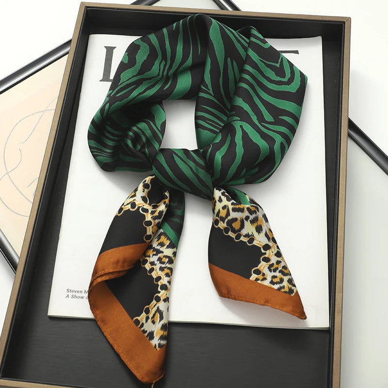 RUNMEIFA Luxury Silk Square Scarf