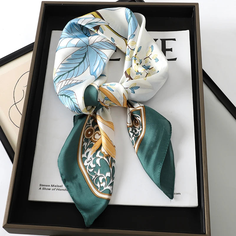 RUNMEIFA Luxury Silk Square Scarf