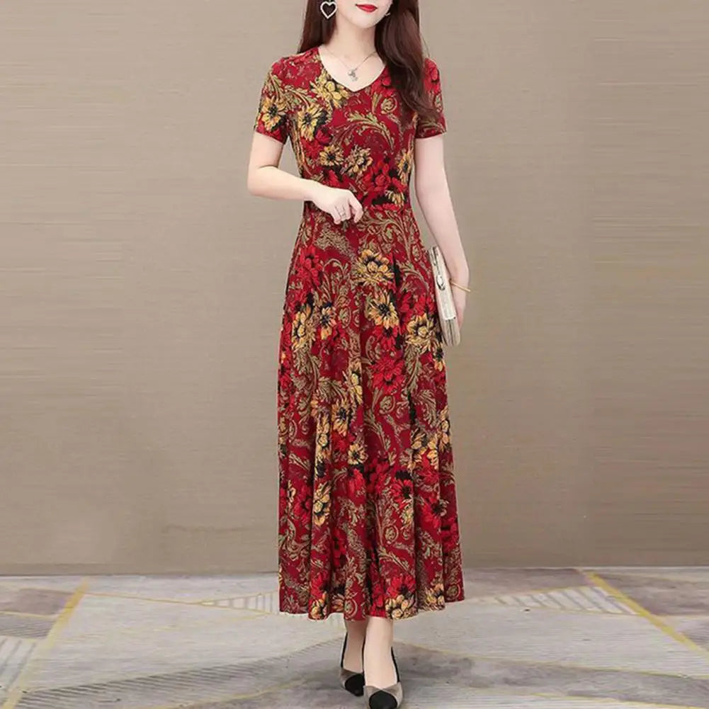 Elegant Summer Dress Soft Lady Summer Dress Loose Pullover Plus Size Summer Dress  Dress-up