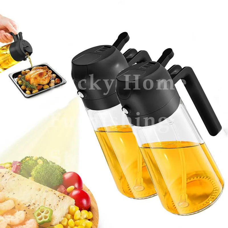 Oil Spray Dispenser Sprayer Bottle Kitchen From Cooking Easy Clean 2-in-1 Spray & Pour Function Food-Grade Plastic Oil Mister