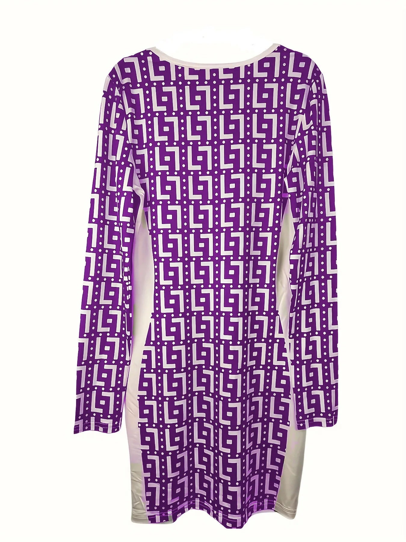 V-Neck Geometric Pattern Summer Wrap Dress