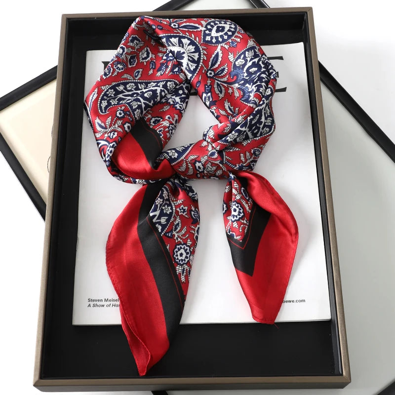 RUNMEIFA Luxury Silk Square Scarf