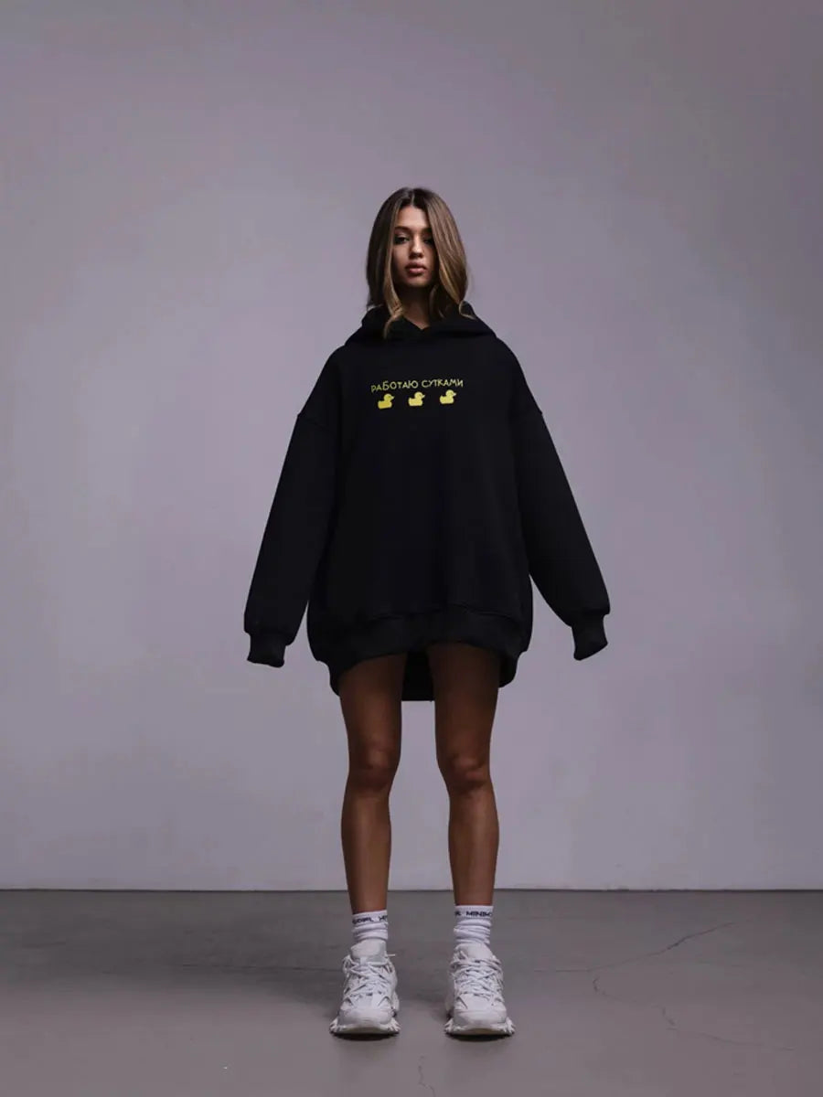 Women's Duck Print Oversized Hoodie