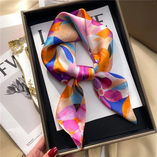 Premium Square Silk-Feel Scarf