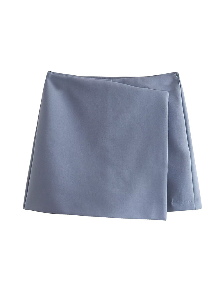 Willshela High-Waisted Asymmetrical Shorts Skort