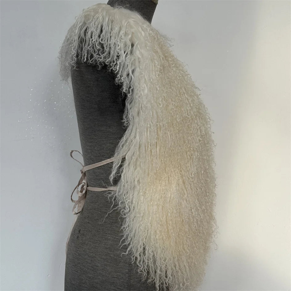 Luxury Mongolian Sheepskin Fur Halter Vest