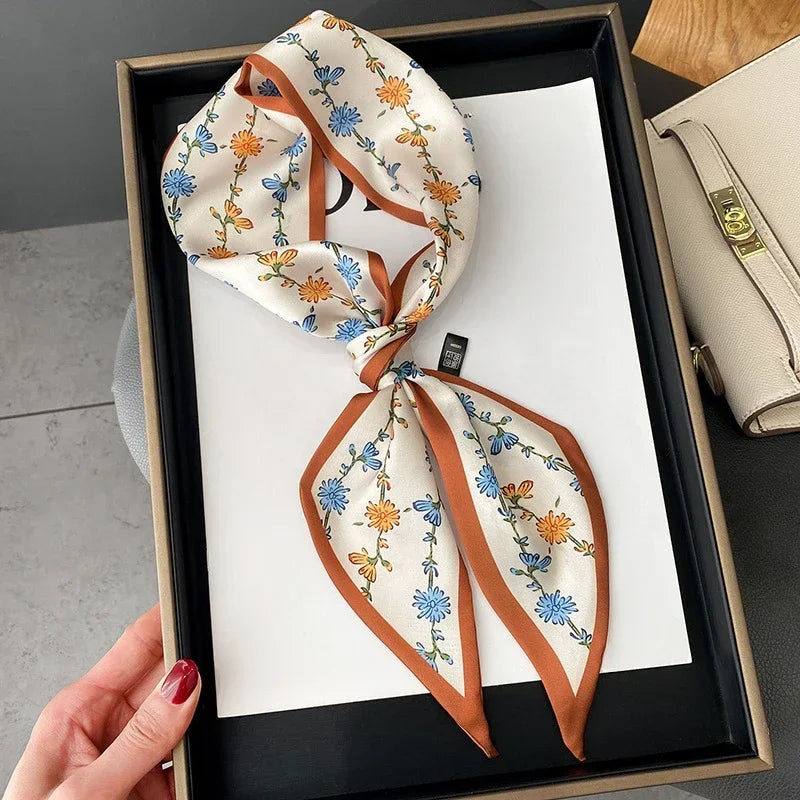 Luxury Silk-Feel Ribbon Scarf