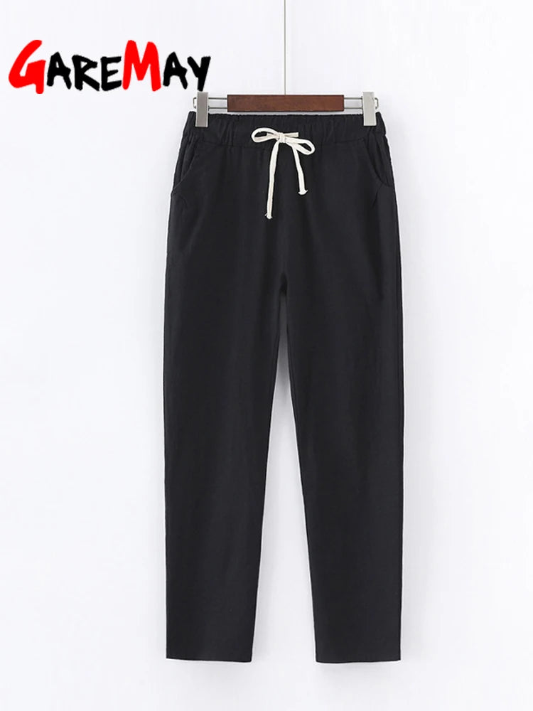 Women's Cotton Linen Ankle Pants