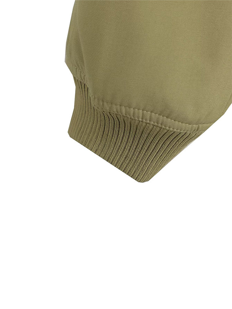 Women's Classic V-Neck Bomber Jacket