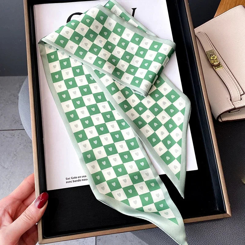 Luxury Silk-Feel Ribbon Scarf