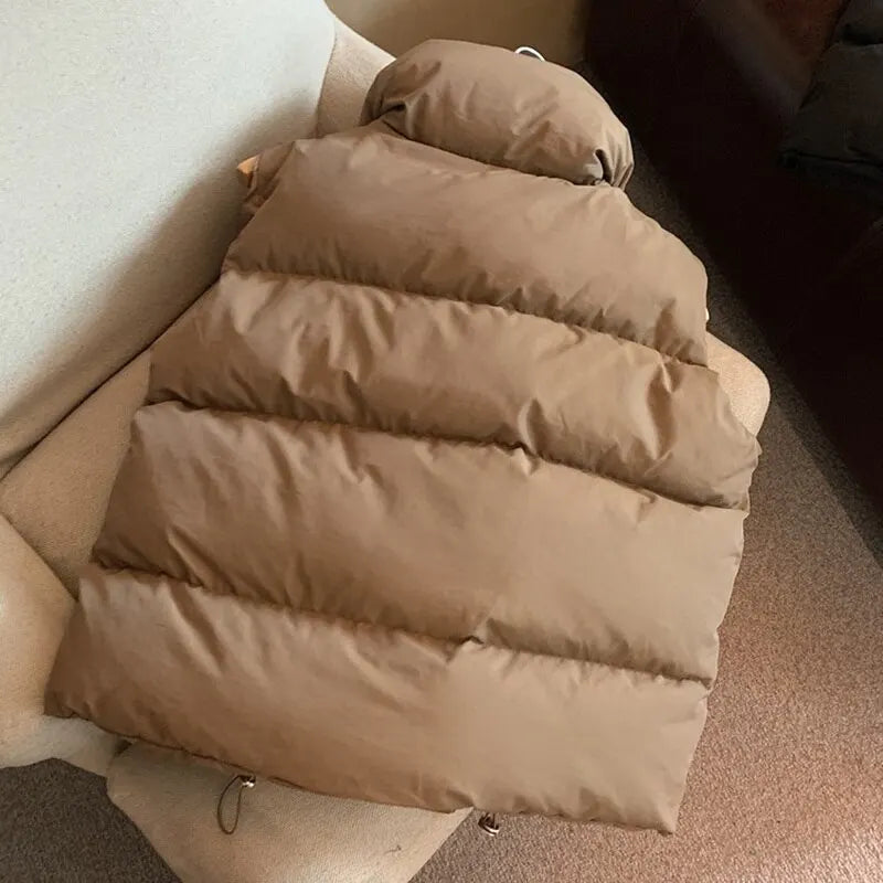 Y2K Puffer Vest - Women's Winter Thick Down Waistcoat with Zipper