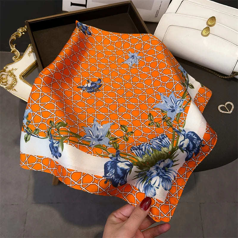 Premium Square Silk-Feel Scarf