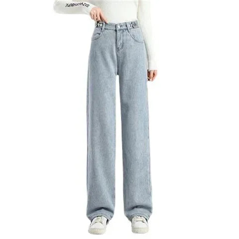 Women's Fleece-Lined High-Waist Straight Pants