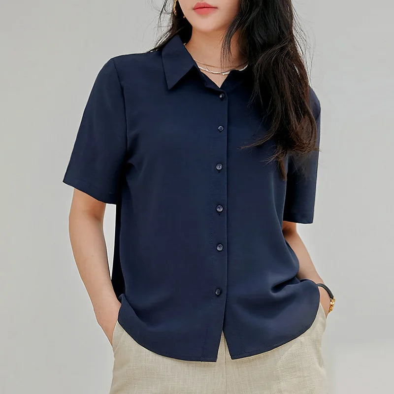 Short Sleeved Slimming Casual Versatile Shirt
