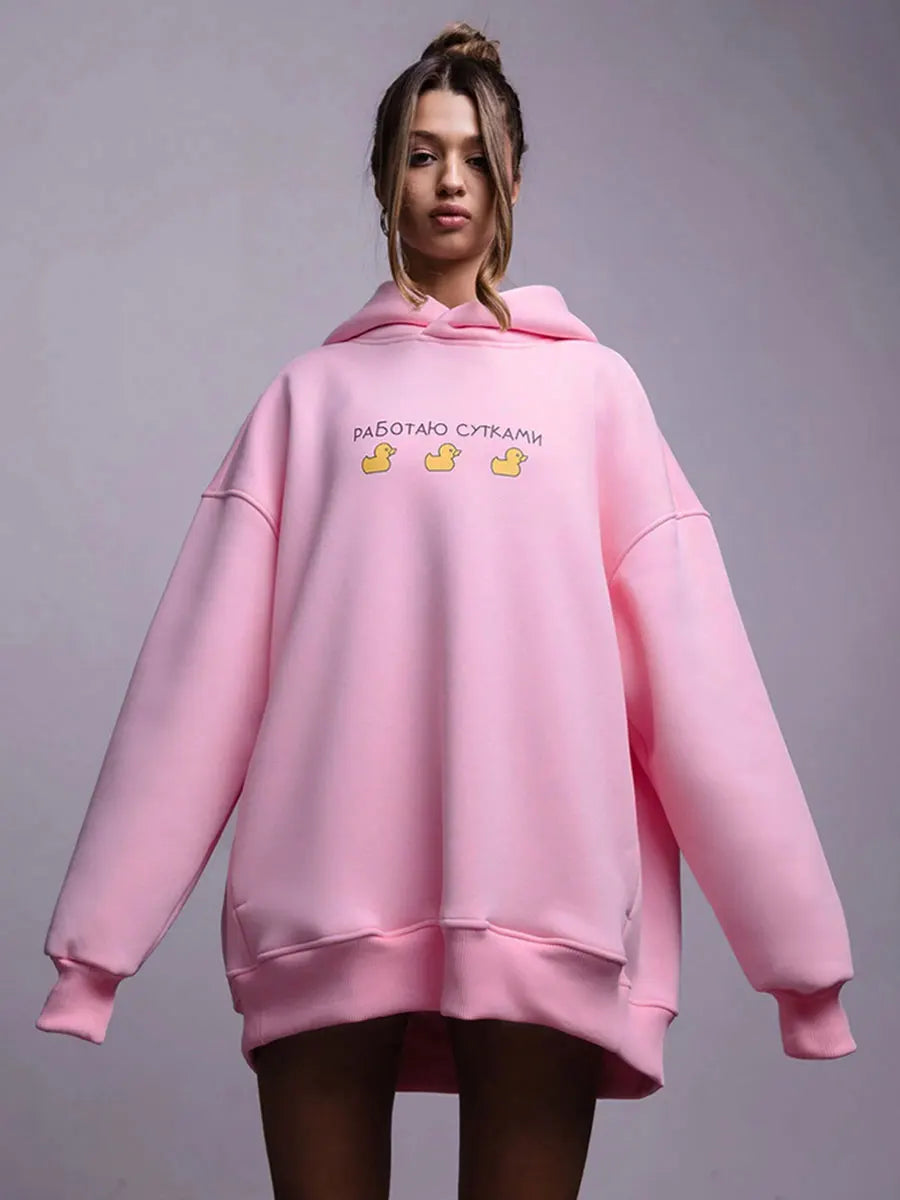 Women's Duck Print Oversized Hoodie