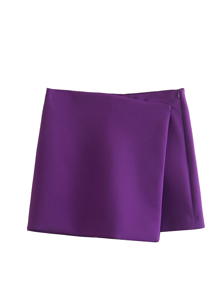 Willshela High-Waisted Asymmetrical Shorts Skort
