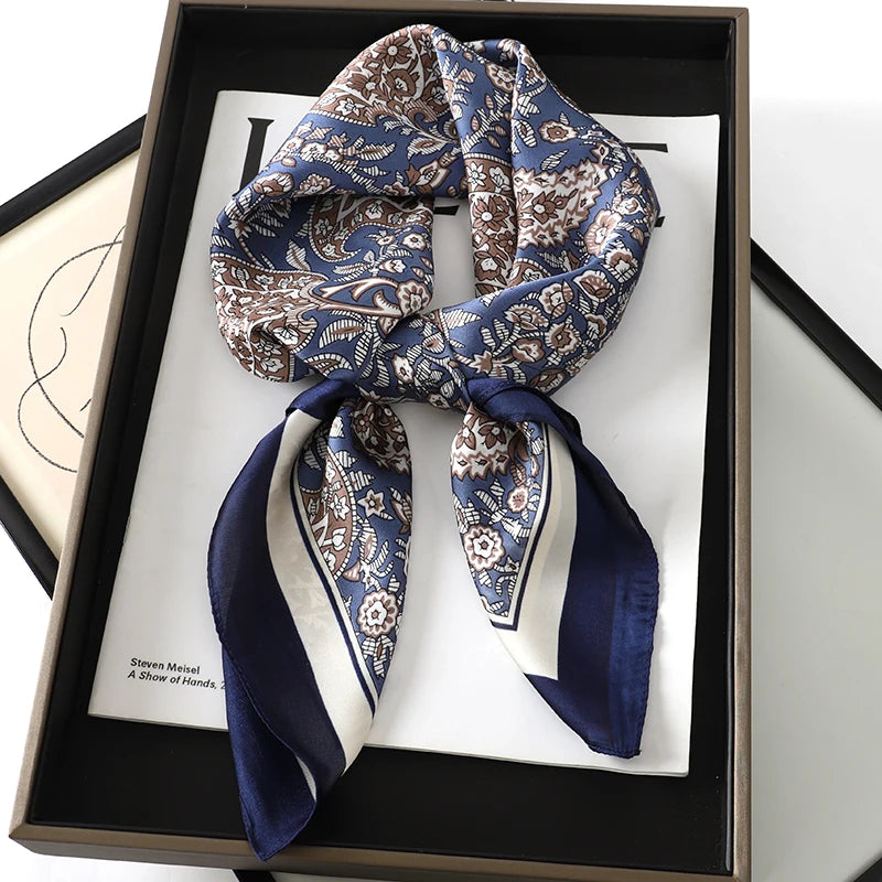 RUNMEIFA Luxury Silk Square Scarf