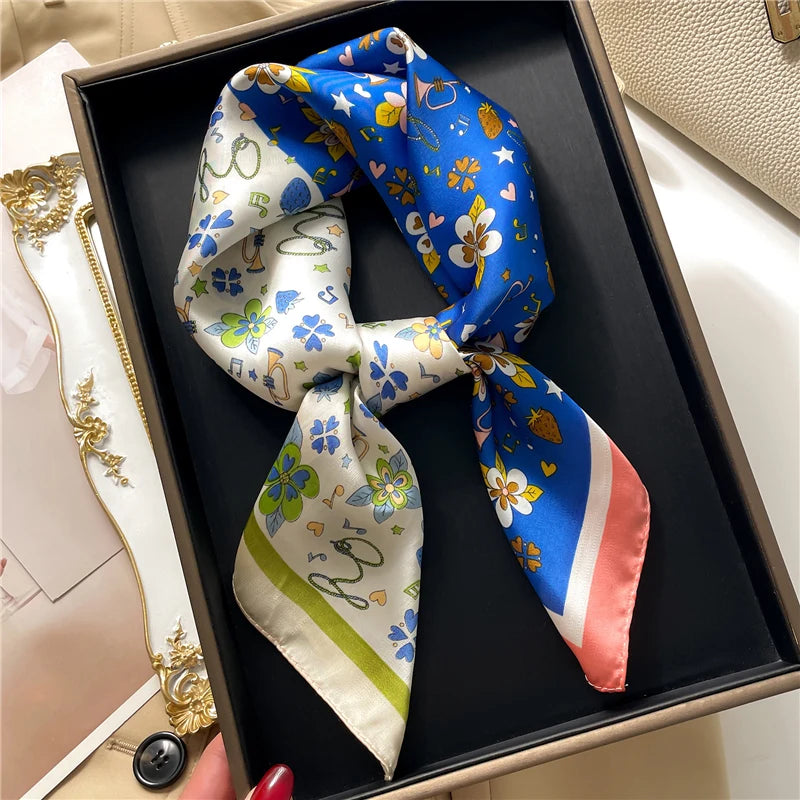 Premium Square Silk-Feel Scarf