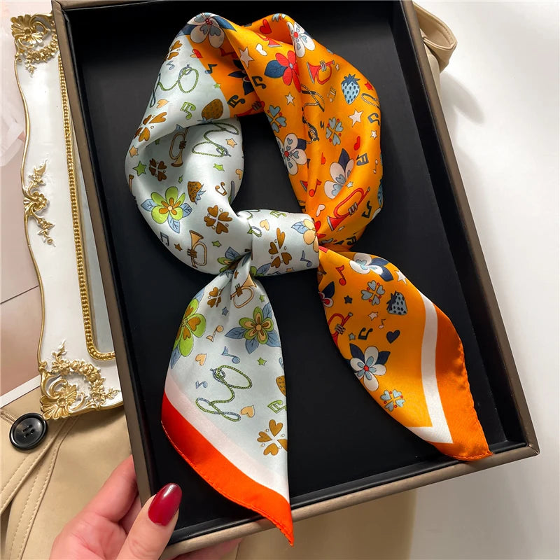 Premium Square Silk-Feel Scarf