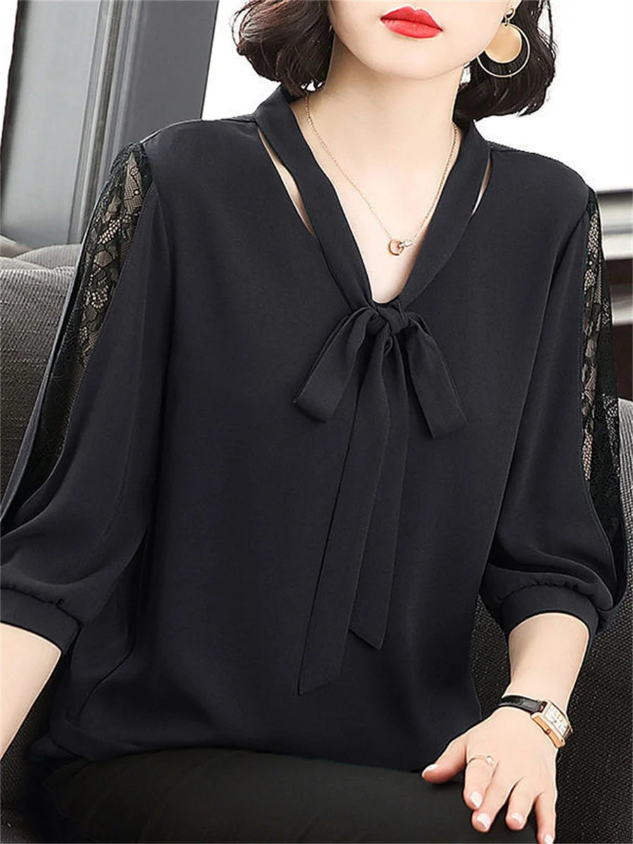 Elegant Bow Tie Blouse