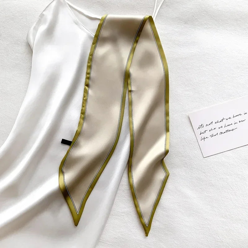 Luxury Silk-Feel Ribbon Scarf