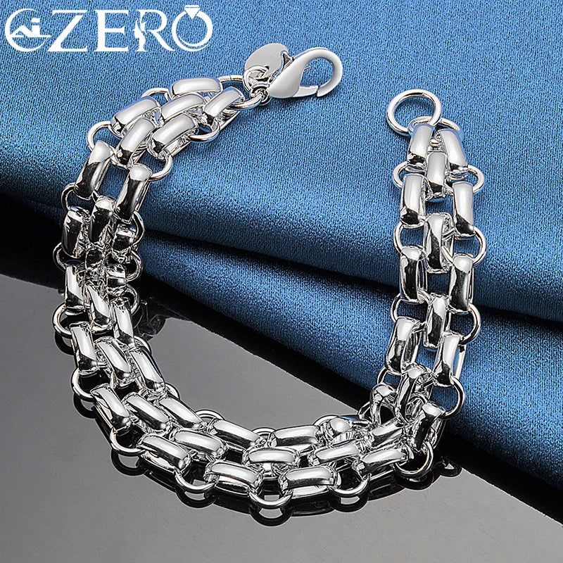 Luxury 925 Sterling Silver Interlocking Chain Jewelry Set
