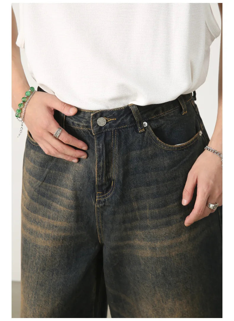 Women's High-Waisted Wide Leg Denim Shorts