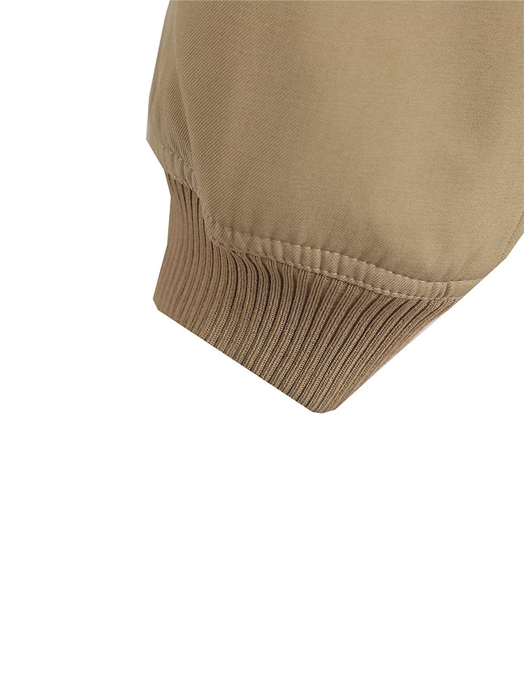 Women's Classic V-Neck Bomber Jacket