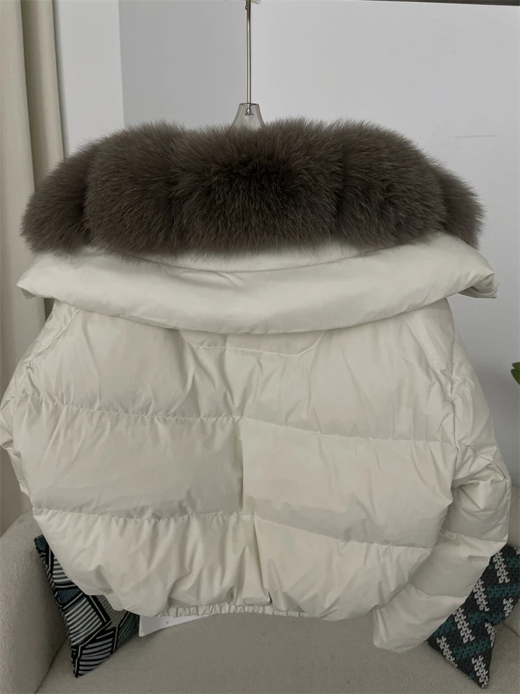 Premium Natural Fox Fur Down Coat