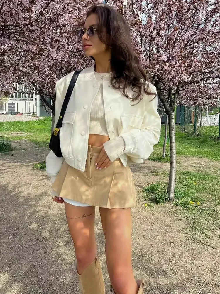 Women's Cropped Bomber Jacket