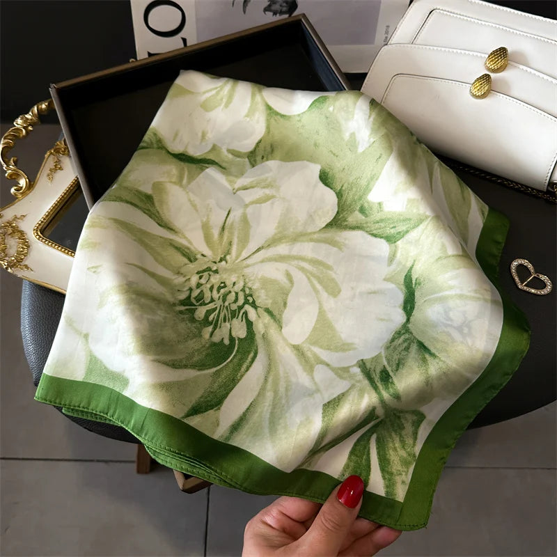 Premium Square Silk-Feel Scarf