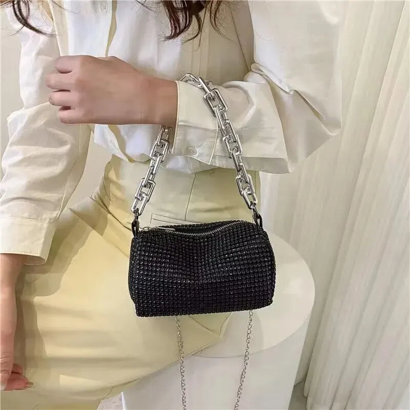 Luxury Rhinestone Mini Bucket Bag
