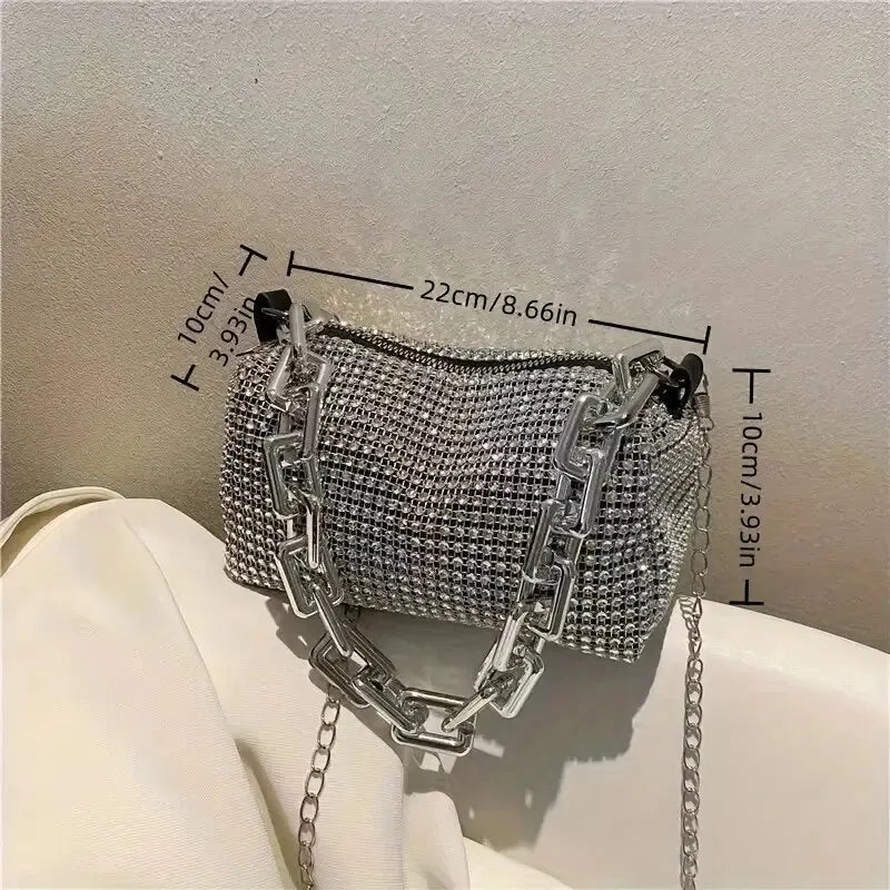 Luxury Rhinestone Mini Bucket Bag