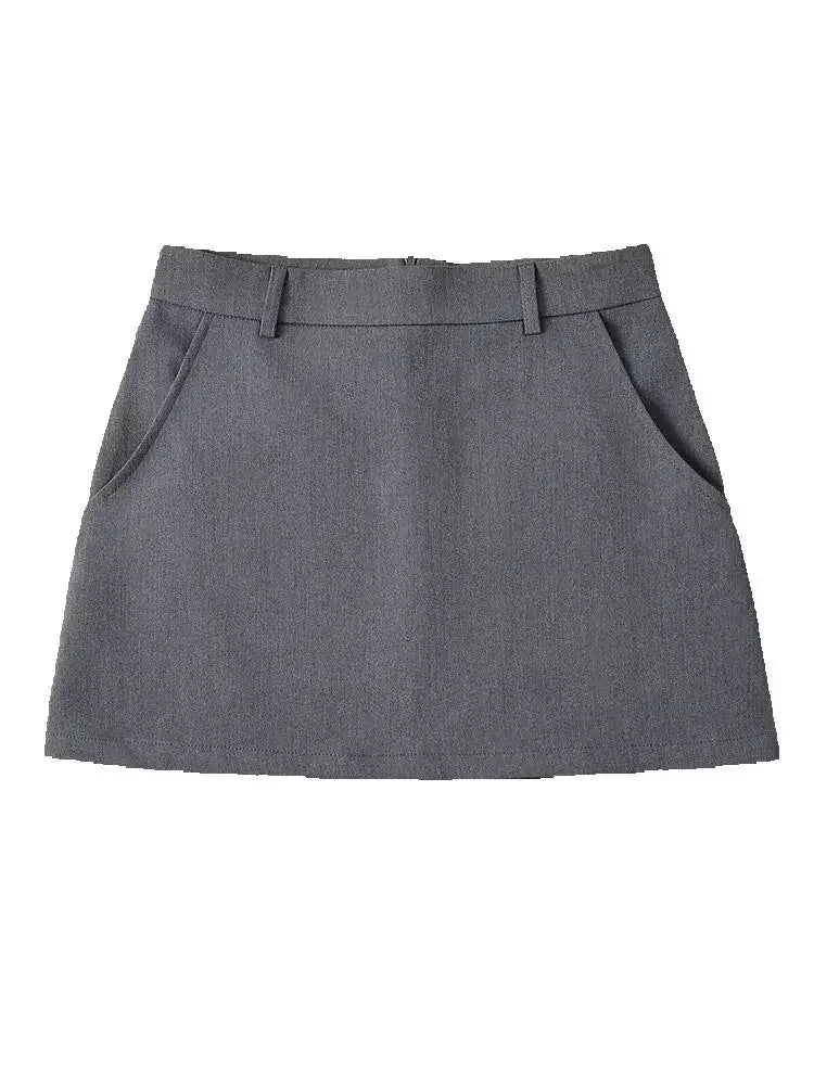 High Waist A-Line Mini Skirt