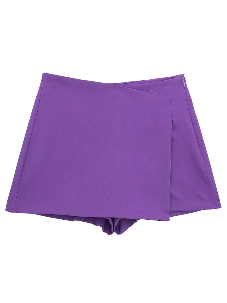 Willshela High-Waisted Asymmetrical Shorts Skort