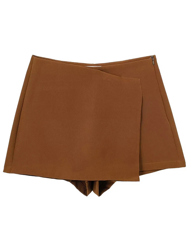 Willshela High-Waisted Asymmetrical Shorts Skort