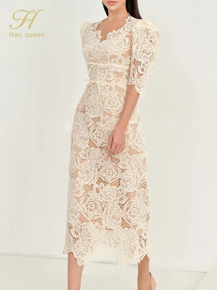 Elegant Fashion Slim Casual Lace Dress