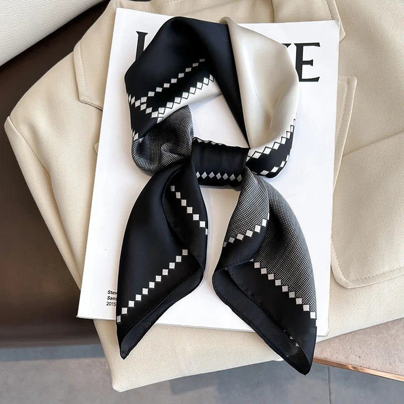 RUNMEIFA Luxury Silk Square Scarf