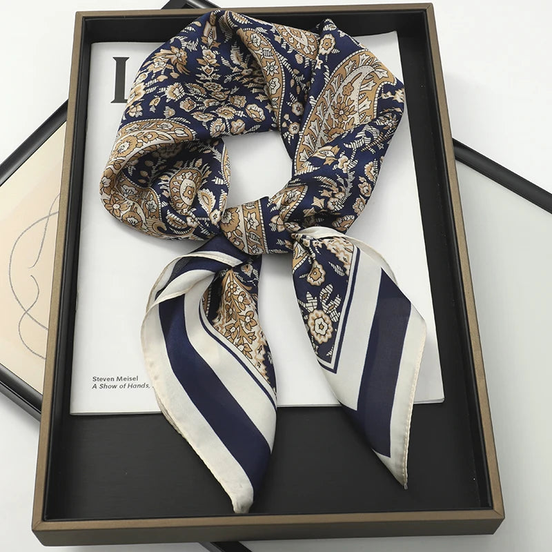 RUNMEIFA Luxury Silk Square Scarf