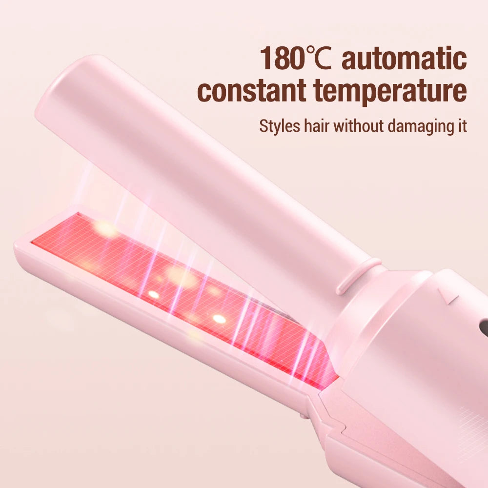Portable Mini Hair Straightener Curling Iron Ceramic Straightening Styling Tools Curling And Straightened Dual-use Splint