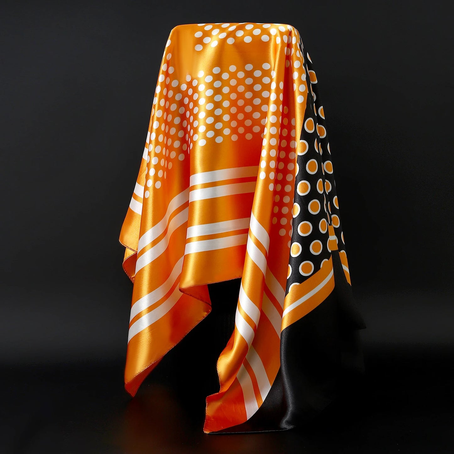 90*90cm Women Scarf Silk Feeling Hair Neck Square Brand Office bandanna muffler Waiter Flight Attendants Handkerchief Rings wrap